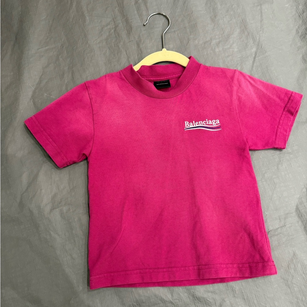 Balenciaga Kids Fuchsia Short Sleeve Tee